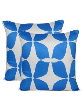 Oussum Accent Pillow Case Cotton Floral Print Cushion Cover Home Decor Set of 2